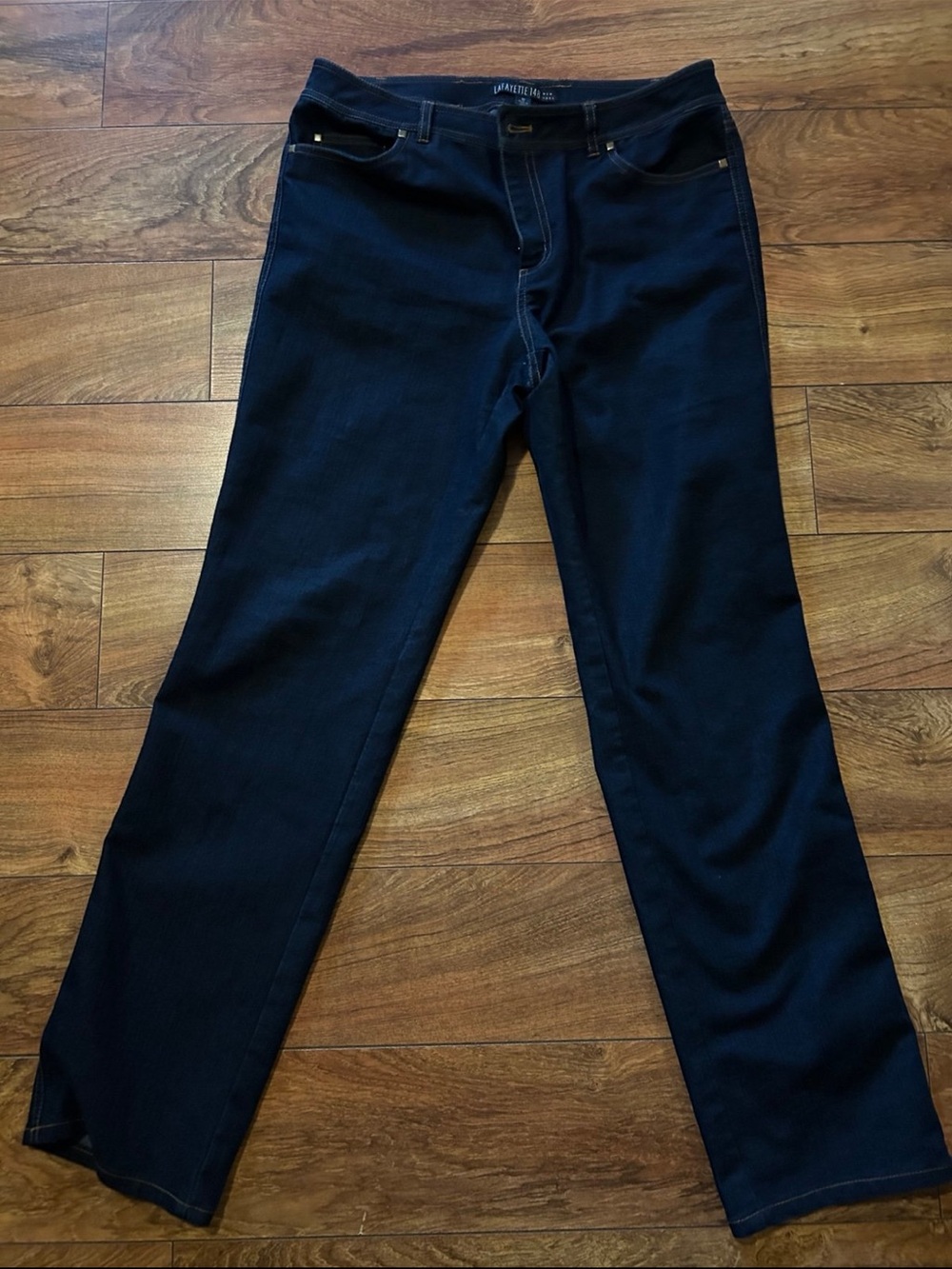 Lafayette 148 New York Dark Navy Straight-Leg Jeans